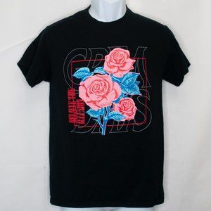 Grim Days Slim Fit Rose T Shirt Men Small S Black Graphic Tee Short Sleeve J06